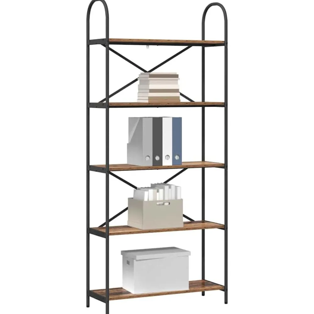 Boekenkasten & Wandplanken*vidaXL Boekenkast Oudhout 80 x 30 x 183 cm Bewerkt hout Oud hout
