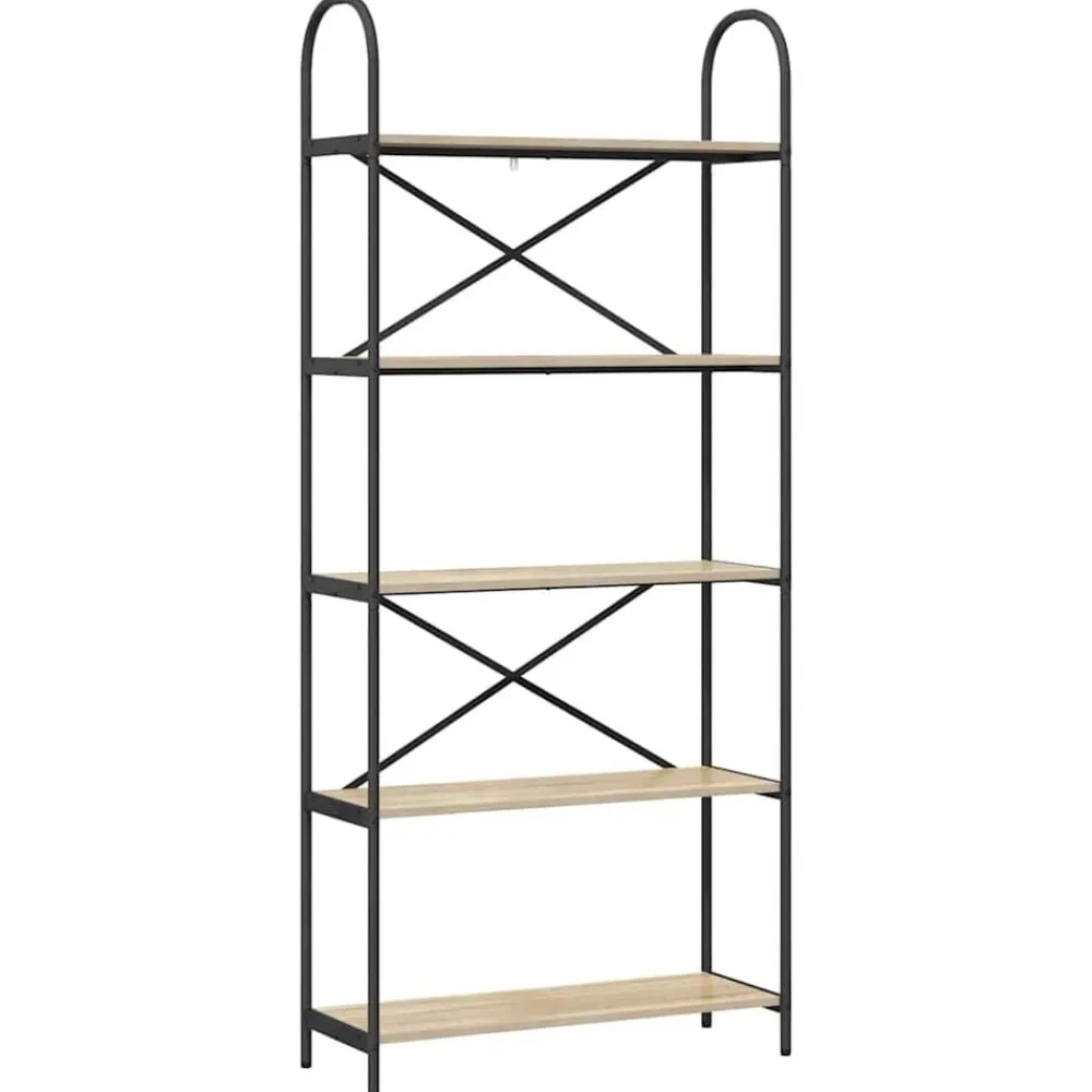 Boekenkasten & Wandplanken*vidaXL Boekenkast 80 x 30 x 183 cm Bewerkt hout Sonoma eiken