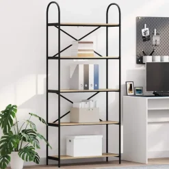 Boekenkasten & Wandplanken*vidaXL Boekenkast 80 x 30 x 183 cm Bewerkt hout Sonoma eiken