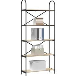 Boekenkasten & Wandplanken*vidaXL Boekenkast 80 x 30 x 183 cm Bewerkt hout Sonoma eiken