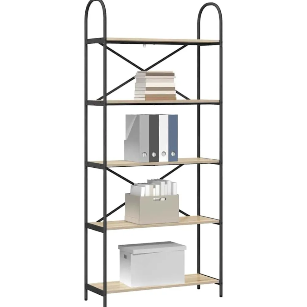 Boekenkasten & Wandplanken*vidaXL Boekenkast 80 x 30 x 183 cm Bewerkt hout Sonoma eiken