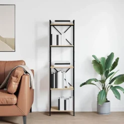 Boekenkasten & Wandplanken*vidaXL Boekenkast 40 x 30 x 155 cm Bewerkt hout Sonoma eiken