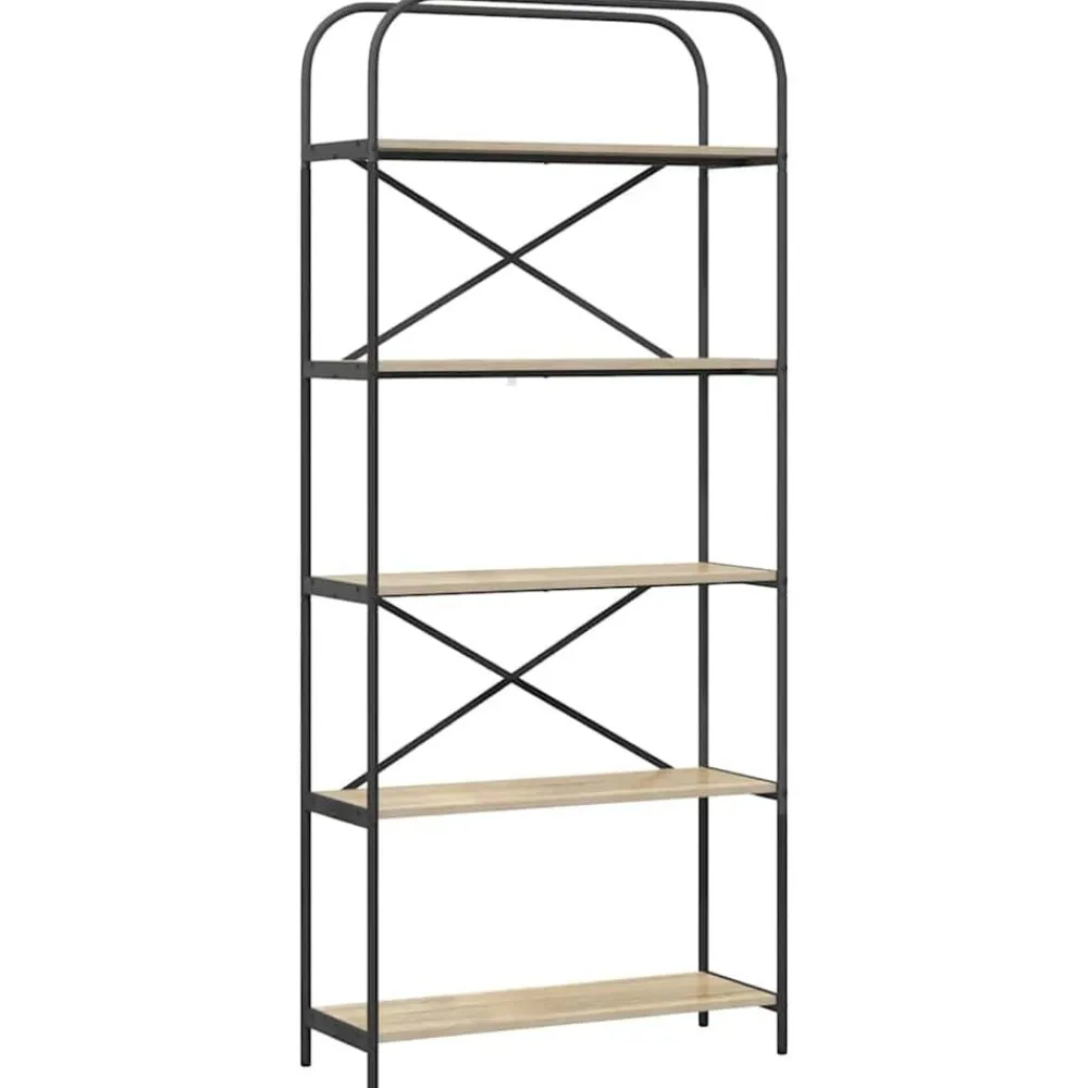 Boekenkasten & Wandplanken*vidaXL Boekenkast 80 x 30 x 183 cm Bewerkt hout Sonoma eiken