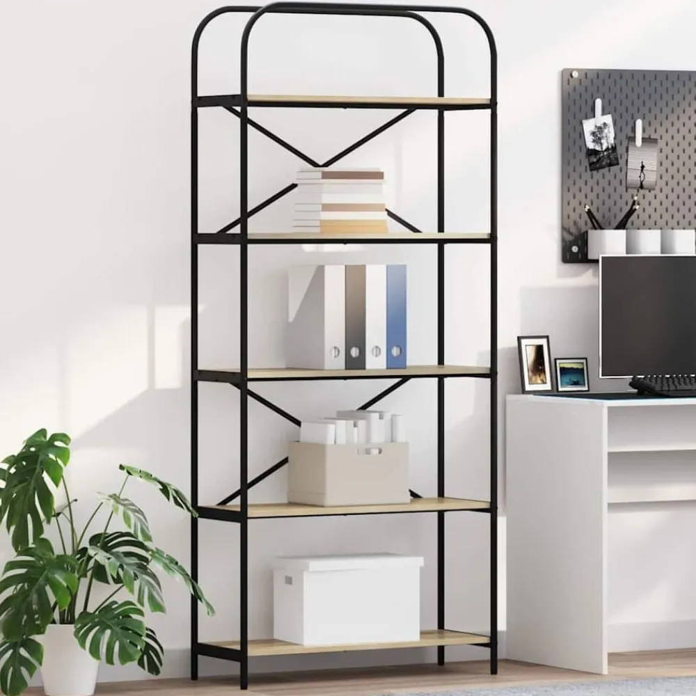 Boekenkasten & Wandplanken*vidaXL Boekenkast 80 x 30 x 183 cm Bewerkt hout Sonoma eiken