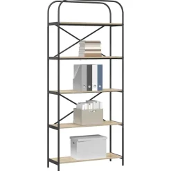 Boekenkasten & Wandplanken*vidaXL Boekenkast 80 x 30 x 183 cm Bewerkt hout Sonoma eiken