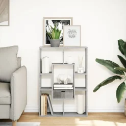 Boekenkasten & Wandplanken*vidaXL Boekenkast 63x20x90 cm bewerkt hout eikenkleurig Grijs sonoma