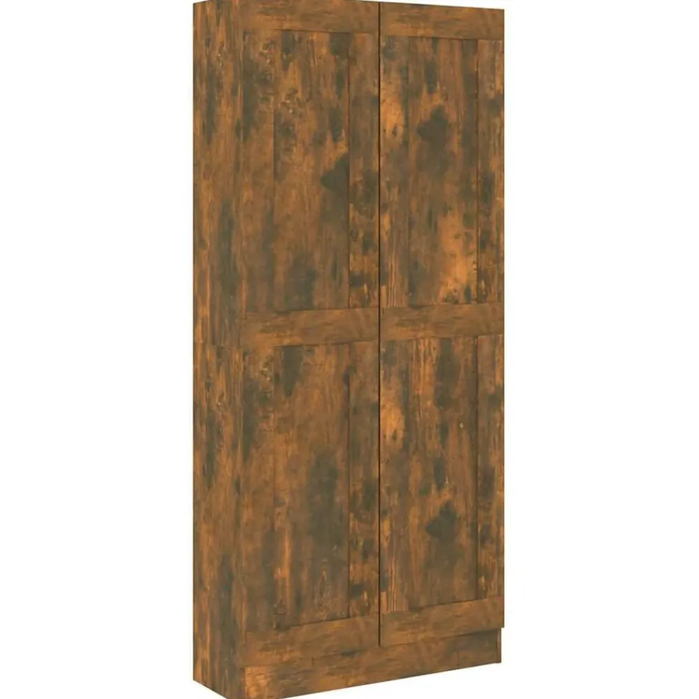 Boekenkasten & Wandplanken*vidaXL Boekenkast 82,5x30,5x185,5 cm bewerkt hout kleurig Gerookt eiken