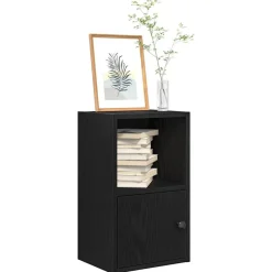 Boekenkasten & Wandplanken*vidaXL Boekenkast 31x24x52 cm bewerkt hout eikenkleurig Zwart