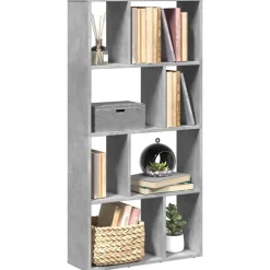 Boekenkasten & Wandplanken*vidaXL Boekenkast 60x20x120,5 cm bewerkt hout Betongrijs