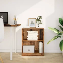 Boekenkast 60x24x76 cm bewerkt hout kleurig><noscript><img width=