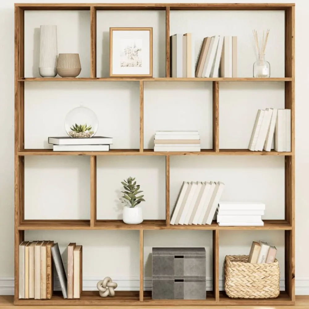 Boekenkast 132x29x141,5 cm bewerkt hout artisanaal eikenkleur>vidaXL Sale