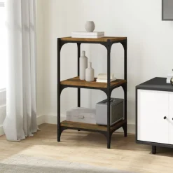 Boekenkast 40x33x70,5 cm bewerkt hout en staal><noscript><img width=