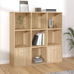 Boekenkasten & Wandplanken*vidaXL Boekenkast 98x30x98 cm bewerkt hout kleurig Sonoma eiken