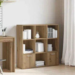 Boekenkast 98x29x97,5 cm bewerkt hout artisanaal eikenkleur><noscript><img width=