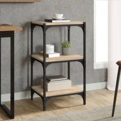Boekenkasten & Wandplanken*vidaXL Boekenkast 40x33x70,5 cm bewerkt hout en staal Sonoma eiken