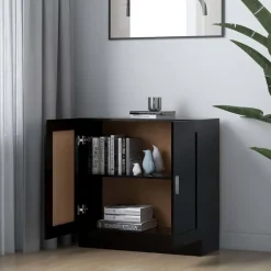 Boekenkasten & Wandplanken*vidaXL Boekenkast 82,5x30,5x80 cm bewerkt hout wit Zwart