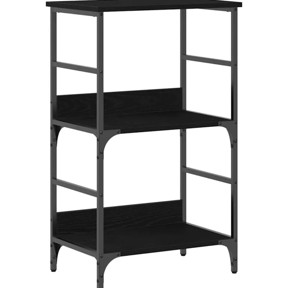 Boekenkast Zwart Eiken 50 x 33 x 82 cm Bewerkt hout>vidaXL Best
