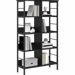 Boekenkasten & Wandplanken*vidaXL Boekenkast 82 x 32 x 144,5 cm Bewerkt hout Zwart eiken