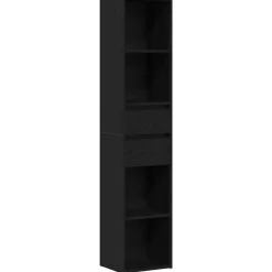 Boekenkasten & Wandplanken*vidaXL Boekenkast 36 x 30 x 171 cm Bewerkt hout Zwart eiken