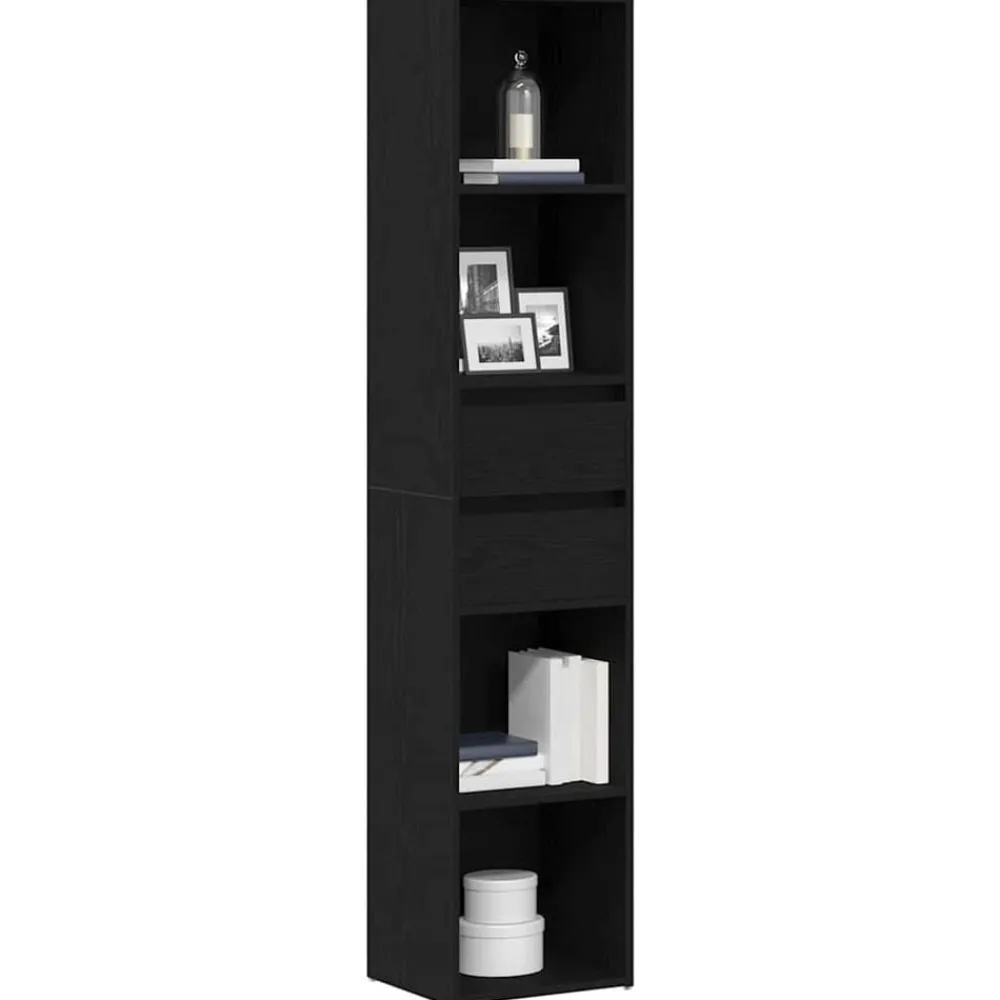 Boekenkasten & Wandplanken*vidaXL Boekenkast 36 x 30 x 171 cm Bewerkt hout Zwart eiken