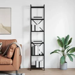Boekenkasten & Wandplanken*vidaXL Boekenkast 40 x 30 x 189,5 cm Bewerkt hout Zwart eiken