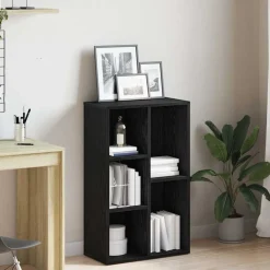 Boekenkasten & Wandplanken*vidaXL Boekenkast 50x25x80 cm Engineered Wood Zwart eiken