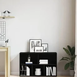 Boekenkasten & Wandplanken*vidaXL Boekenkast 50x25x80 cm Engineered Wood Zwart eiken