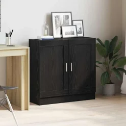 Boekenkasten & Wandplanken*vidaXL Boekenkast 82,5 x 30,5 x 80 cm Bewerkt hout Zwart eiken