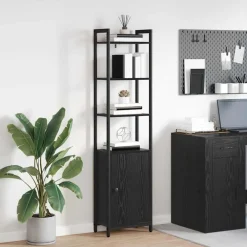 Boekenkasten & Wandplanken*vidaXL Boekenkast 40 x 24 x 161 cm Bewerkt hout Zwart eiken