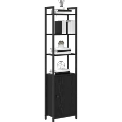 Boekenkasten & Wandplanken*vidaXL Boekenkast 40 x 24 x 161 cm Bewerkt hout Zwart eiken
