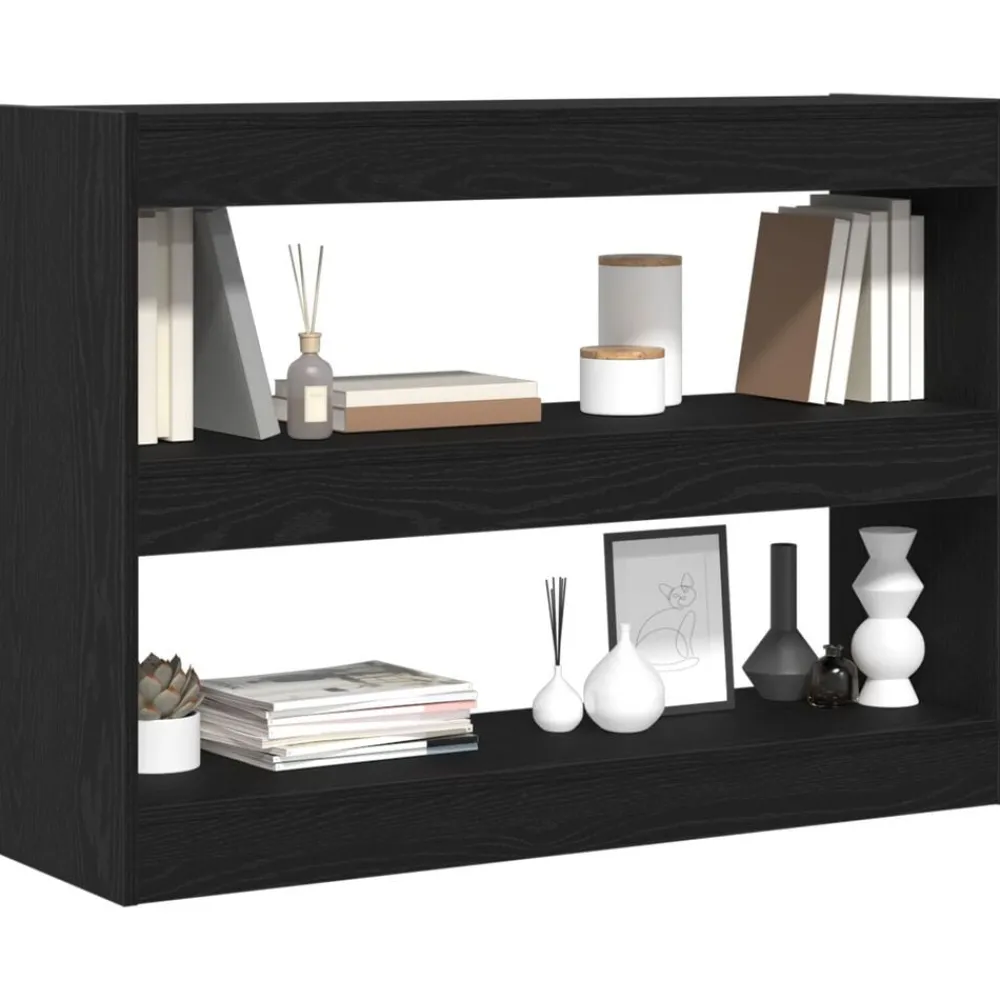 Boekenkasten & Wandplanken*vidaXL Boekenkast 100 x 30 x 72 cm Bewerkt hout Zwart eiken