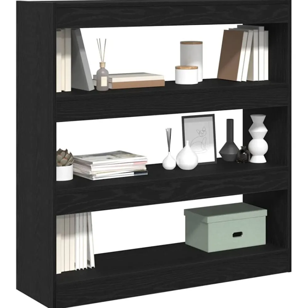 Boekenkasten & Wandplanken*vidaXL Boekenkast 100 x 30 x 103 cm Bewerkt hout Zwart eiken