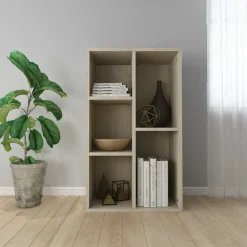 Boekenkasten & Wandplanken*vidaXL Boekenkast/dressoir 50x25x80 cm bewerkt hout kleur Sonoma eiken