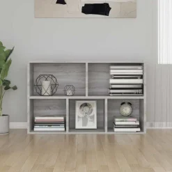 Boekenkast/dressoir 50x25x80 cm bewerkt hout sonoma grijs><noscript><img width=