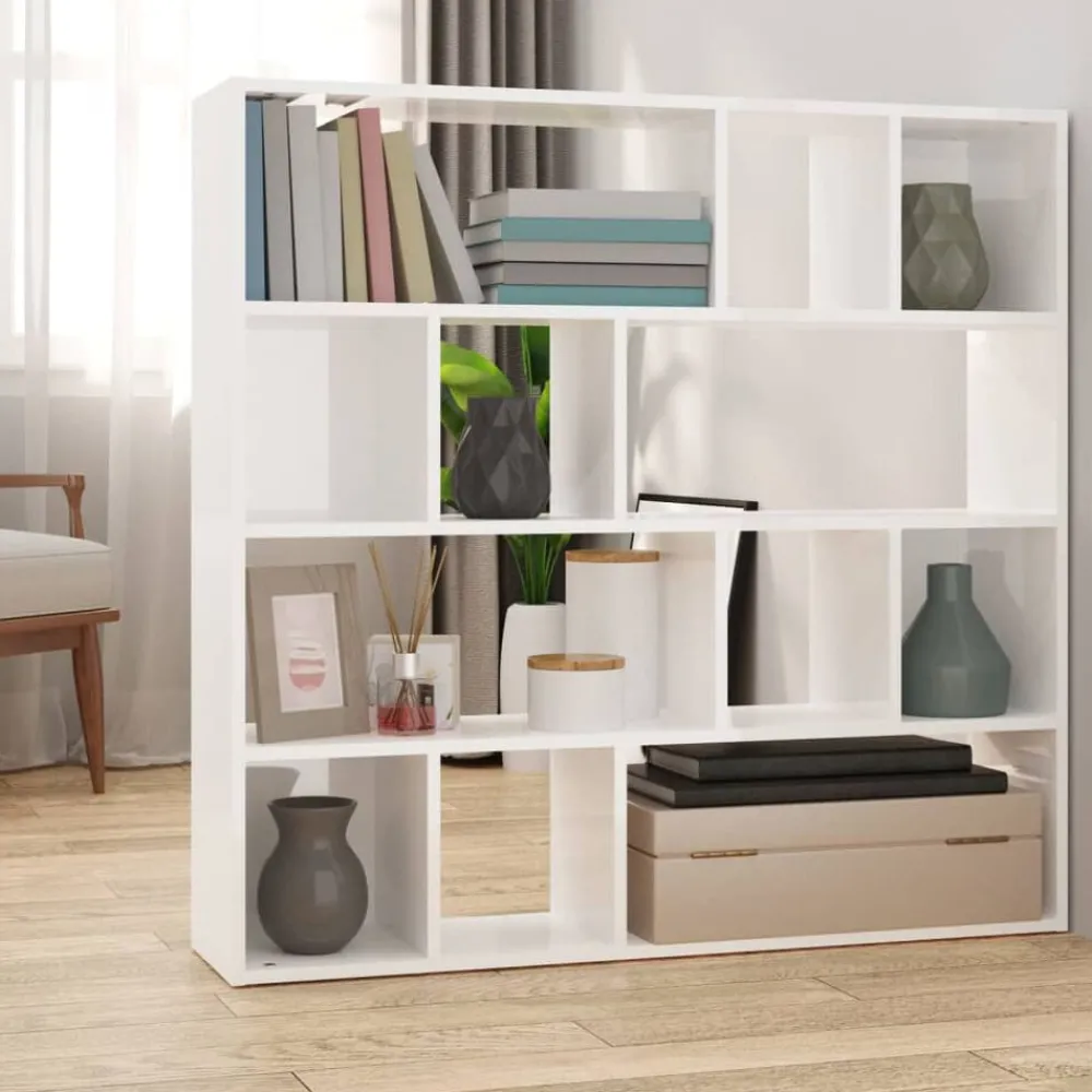 Kamerschermen*vidaXL Boekenkast/kamerscherm 105x24x102 cm Hoogglans wit