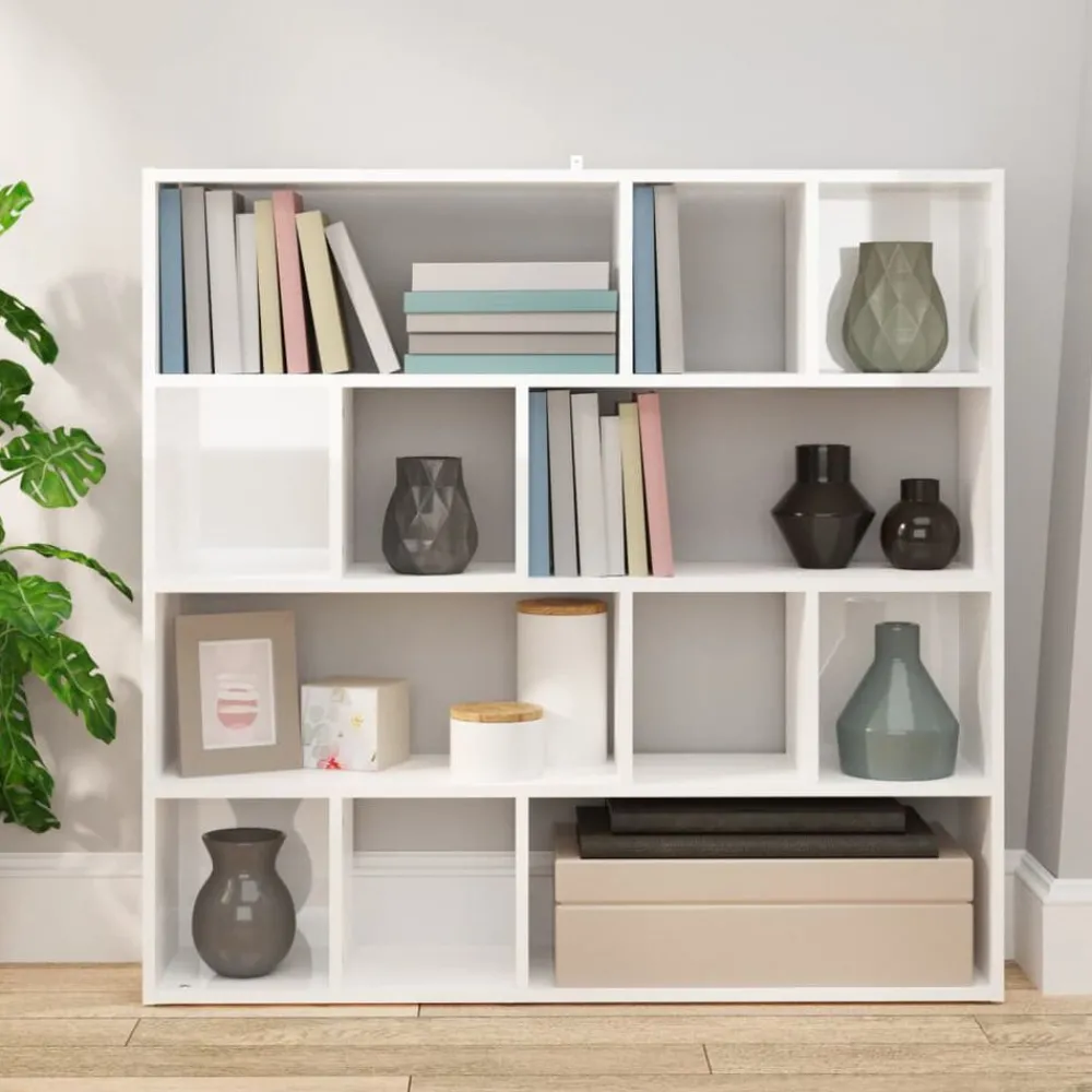 Kamerschermen*vidaXL Boekenkast/kamerscherm 105x24x102 cm Hoogglans wit