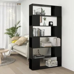 Boekenkasten & Wandplanken*vidaXL Boekenkast/kamerscherm 100x24x188 cm Zwart