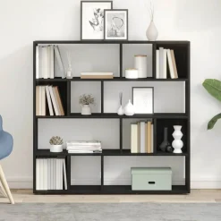 Kamerschermen*vidaXL Boekenkast/kamerverdeler 105x24x102 cm Zwart eiken
