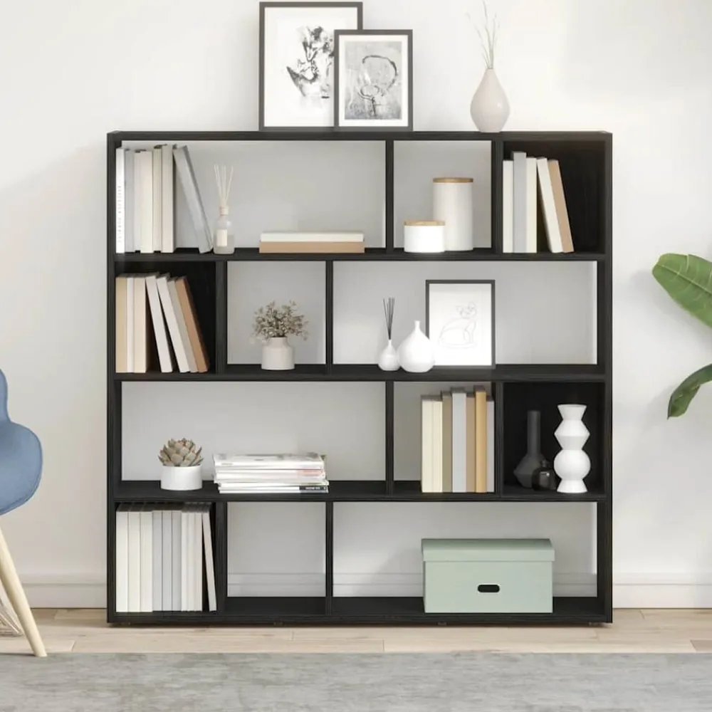 Kamerschermen*vidaXL Boekenkast/kamerverdeler 105x24x102 cm Zwart eiken