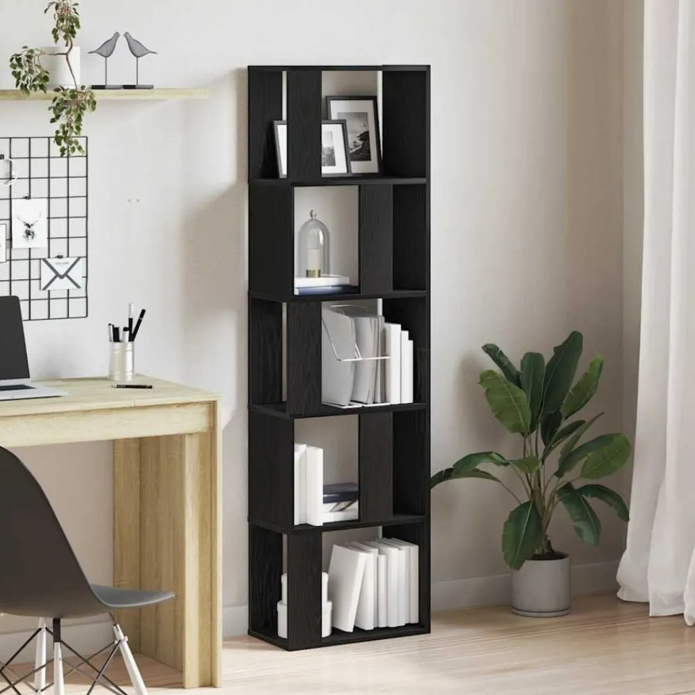 Boekenkasten & Wandplanken*vidaXL Boekenkast/scheidingsscherm spaanplaat kleurig Zwart eiken