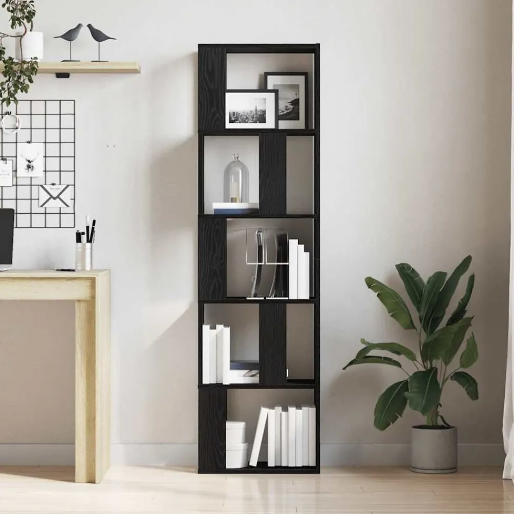 Boekenkasten & Wandplanken*vidaXL Boekenkast/scheidingsscherm spaanplaat kleurig Zwart eiken