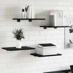 Boekenkasten & Wandplanken*vidaXL Boekenplank Bord 4 pcs Zwart 40 x 30 x 1,5 cm Bewerkt hout Zwarte eik