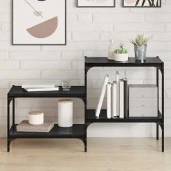 Boekenkasten & Wandplanken*vidaXL Boekenplank Bord 4 pcs Zwart 60 x 40 x 1,5 cm Bewerkt hout Zwarte eik