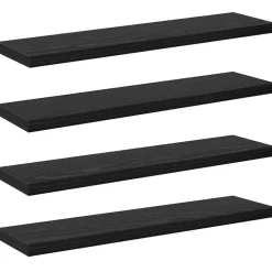 Boekenplank Bord 4 pcs Zwart 40 x 10 x 1,5 cm Bewerkt hout>vidaXL Discount