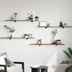 Boekenplank Bord 4 pcs Bruin 100 x 10 x 1,5 cm Bewerkt hout><noscript><img width=