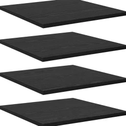 Boekenkasten & Wandplanken*vidaXL Boekenplank Bord 4 pcs Zwart 40 x 40 x 1,5 cm Bewerkt hout Zwarte eik