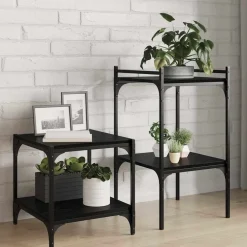 Boekenkasten & Wandplanken*vidaXL Boekenplank Bord 4 pcs Zwart 40 x 40 x 1,5 cm Bewerkt hout Zwarte eik