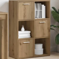 Boekenkasten & Wandplanken*vidaXL Boekenrek 60,5x30x90 cm bewerkt hout artisanaal eikenkleurig