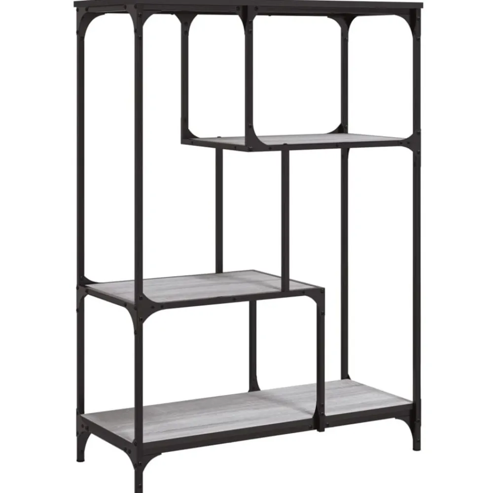 Boekenkasten & Wandplanken*vidaXL Boekenrek 81x36x115 cm bewerkt hout en staal Grijs sonoma