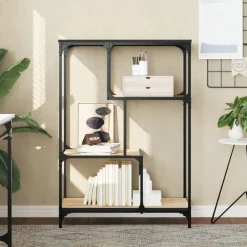 Boekenkasten & Wandplanken*vidaXL Boekenrek 81x36x115 cm bewerkt hout en staal kleur Sonoma eiken